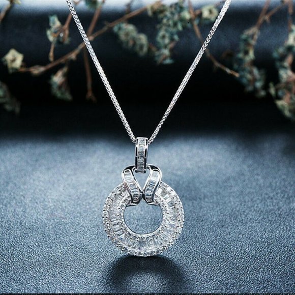 Jewelry - New 925 Silver Cubic Zirconia Pendant Necklace
